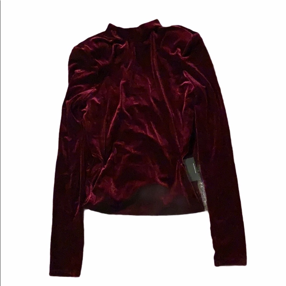 NWT JLUXLABEL Maroon Velvet Open Back Mini Dress